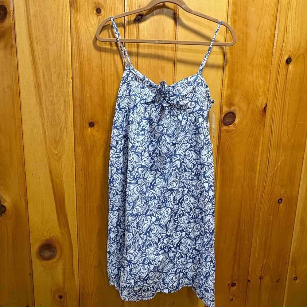 Vineyard Vines Navy and White Patterned Dress